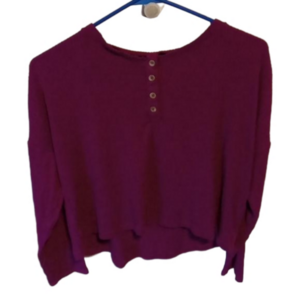(18) THEREABOUTS PULLOVER BERRY PURPLE CROPPED SWEATER TOP SIZE XL 16